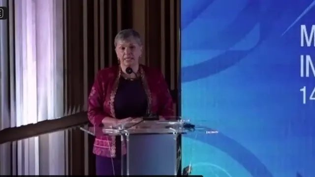 Duta Besar Australia untuk Indonesia, Penny Williams PSM dalam pembukaan acara peresmian Monash University di Indonesia berlokasi di BSD, Tangerang. (Screen Grab)