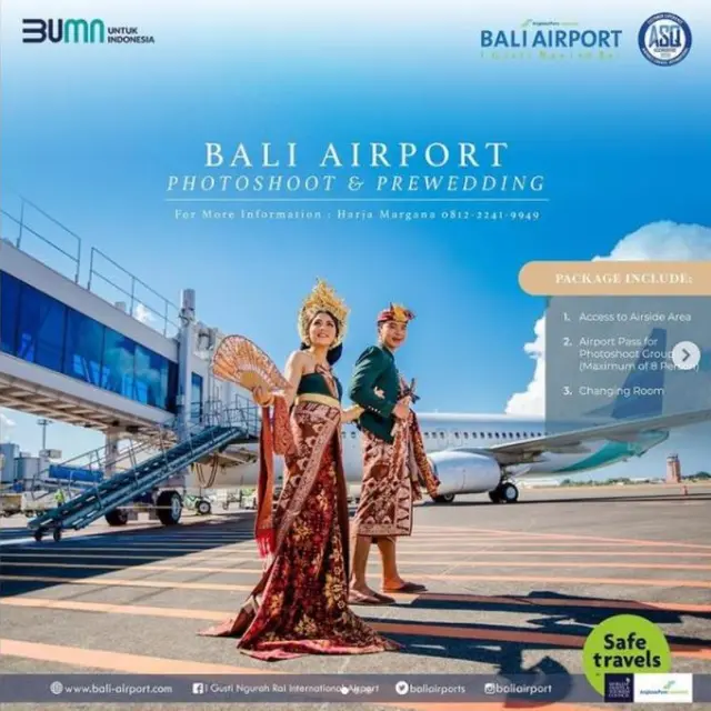 Bandara Ngurah Rai Bali Kini Bisa Jadi Tempat Pemotretan Prewedding