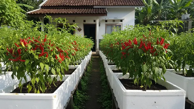 Ide Kebun Cabai Pakai Kompos Dapur yang Cocok untuk Pemula di Styrofoam Bekas