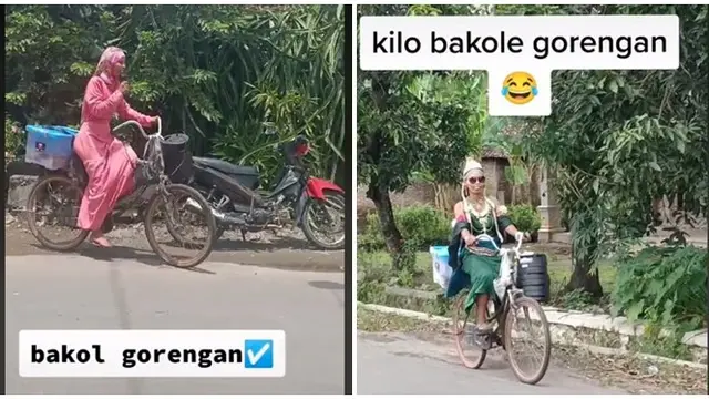 Unik, Penjual Gorengan Ini Berdandan dengan Kostum Nyi Roro Kidul saat Berdagang