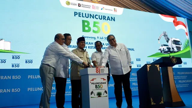Presiden Prabowo meresmikan program B50, Kamis, (9/7/2026). (Foto: Badan Komunikasi Pemerintah)