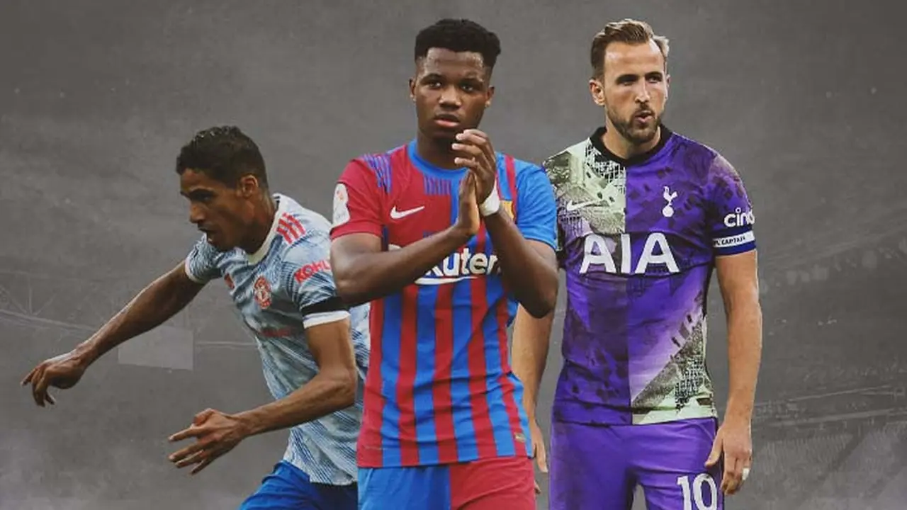 Ilustrasi - Raphael Varane, Ansu Fati, Harry Kane