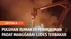 Kebakaran melanda puluhan rumah di kawasan padat penduduk di Manggarai, Tebet, Jakarta Selatan, pada Selasa dini hari.