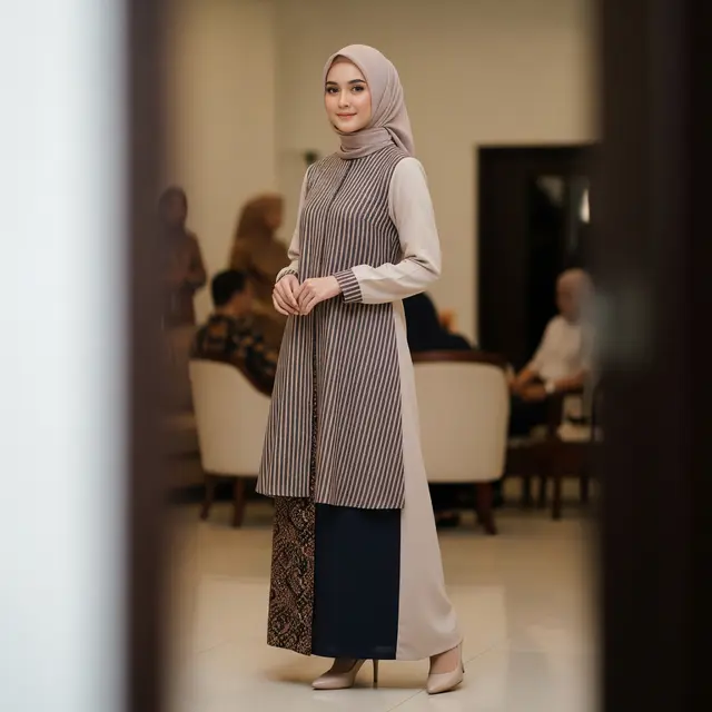Model Gamis Batik untuk Arisan Wanita