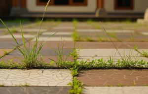 Bagaimana Cara Menghilangkan Rumput yang Tumbuh di Teras Rumah? (Ilustrasi AI)