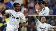 Real Madrid sebagai tim sukses di Eropa tidaklah sulit untuk mendatangkan pemain kelas dunia ke Santiago Bernabeu. Namun Los Blancos juga pernah melakukan transfer pemain yang bisa dikatakan cukup aneh. Berikut 5 transfer aneh yang pernah dilakukan Real Madrid. (kolase foto AFP)