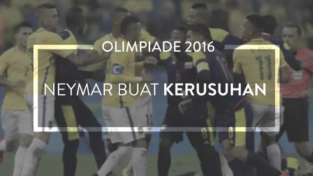 Video ketika Neymar berusaha buat kerusuhan pada laga Brasil melawan Kolombia di Perempat Final sepak bola Olimpiade Rio 2016.