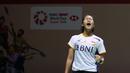 <p>Selebrasi Pebulu tangkis tunggal putri Indonesia, Putri Kusuma Wardani setelah mendapat poin saat menghadapi wakil Amerika Serikat, Iris Wang pada laga babak 32 besar Kejuaraan Bulu Tangkis Indonesia Open 2023 di Istora Senayan, Jakarta, Selasa (13/6/2023). Putri Kusuma Wardani menang rubber game 15-21, 22-20 dan 23-21. (Bola.com/Bagaskara Lazuardi)</p>