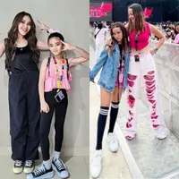 Adu gaya anak Ayu Ting Ting dan Nia Ramadhani saat konser Blackpink, credit (@ramadhaniabakrie)/(@ayutingting92)