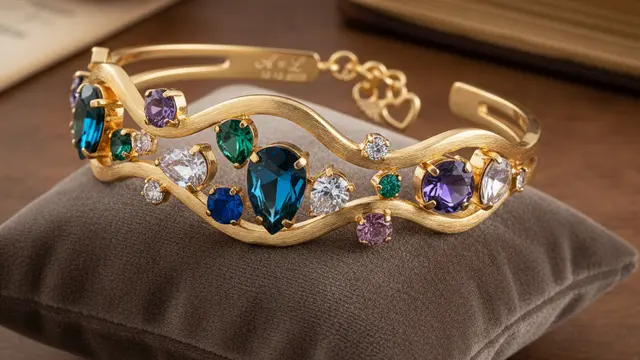 Model Gelang Emas Berlapis Kristal (Foto: Gemini AI)
