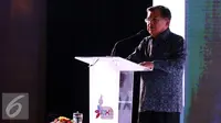 Wapres Jusuf Kalla memberikan sambutan di Indonesia Broadcasting Expo (IBX) 2016 di Balai Kartini,Jakarta, Jumat (21/10). Perhelatan IBX 2016 merupakan ke-3 kalinya acara tersebut digelar. (Liputan6.com/Helmi Afandi)