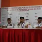 Toto Sucarnoto saat memberi keterangan pers kesiapannya maju pada Pilkada Indramayu jalur perseorangan. Foto diambil sebelum pandemi covid-19. Foto (Istimewa)