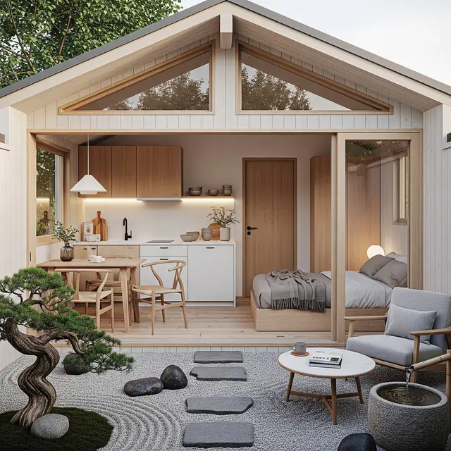 Rumah Kampung 1 Kamar dengan Dapur Terbuka (Gemini AI)