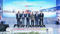 Acara Pertamina Sustainable Aviation Fuel (SAF) Forum 2025 bertema “From Used Cooking Oil to Indonesia’s Sky: Driving the Circular Economy for a Clean Energy Transition” yang digelar Pertamina Patra Niaga, di Jakarta, Kamis (16/10/2025).