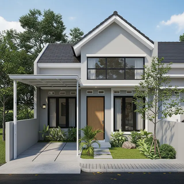 9 Desain Rumah 6x12 dengan Carport Mini, Solusi Hunian Minimalis Modern