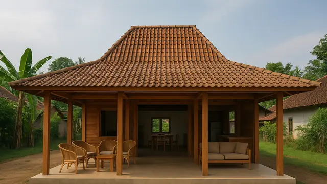 Rumah di Kampung dengan Konsep Open Space (Foto: ChatGPT)