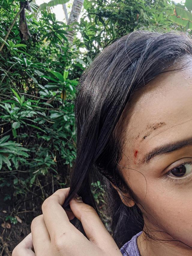 6 Momen Anya Geraldine Liburan di Bali, Sempat Jatuh dari Sepeda Sampai Luka