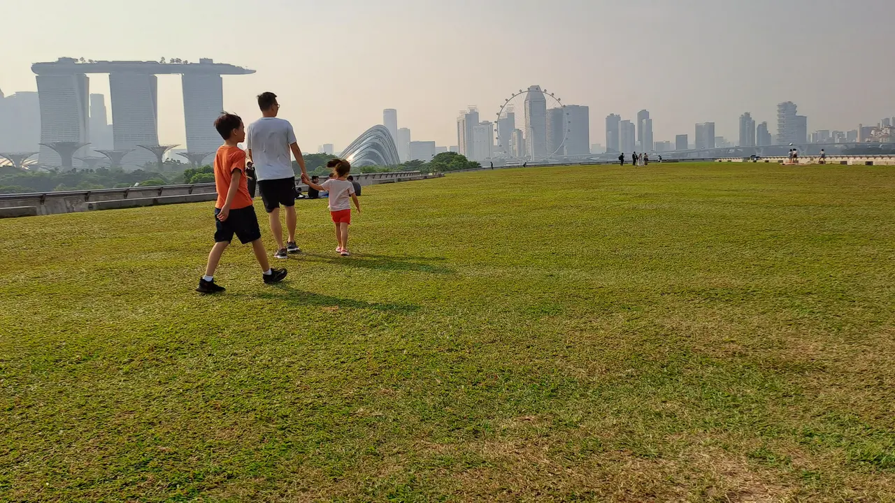 Melihat Kota Singapura dari Kawasan Marina Barrage. (Liputan6.com/Agustina Melani)