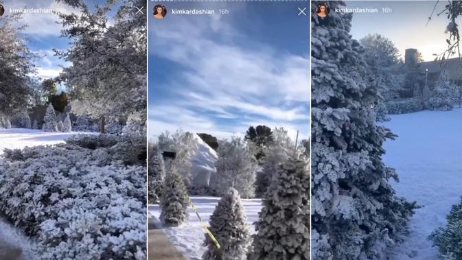 Winter Wonderland di rumah Kim Kardashian (Instagram/ @kimkardashian)