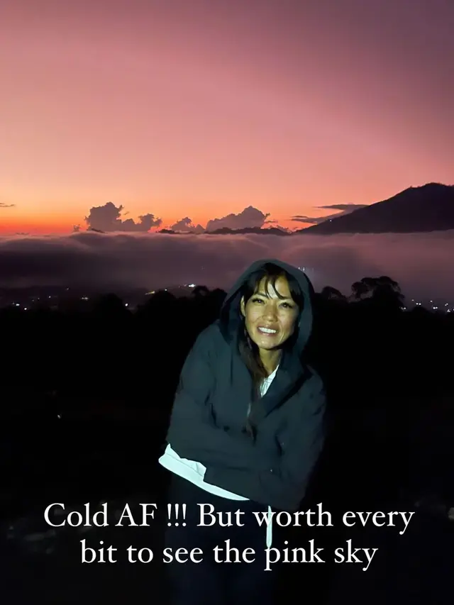 7 Momen Liburan Shanty Paredes di Bali, Nikmati Sunrise di Gunung Batur