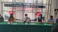 Menteri Kesehatan (Menkes) RI Budi Gunadi Sadikin memberikan keterangan dalam jumpa pers usai memantau pelaksanaan vaksinasi di kampus Unsrat Manado.