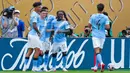 Kemenangan ini menempatkan Manchester City di puncak klasemen sementara Grup G sekaligus memberi sinyal kuat ambisi mereka merebut gelar juara perdana. (AP Photo/Derik Hamilton)