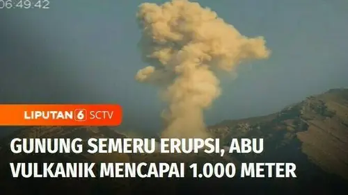 VIDEO: Gunung Semeru Erupsi, Abu Vulkanik Mencapai 1.000 Meter
