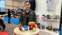 Alfaglos memperkenalkan kembali salah satu produk andalannya di IMX 2025. (Liputan6.com / Septian Pamungkas)