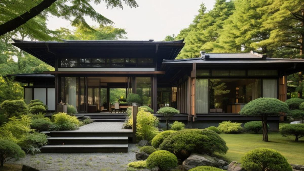 Model Rumah Modern Tropis dengan Taman di Tengah, Bikin Suasana Tenang dan Asri