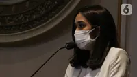 Gisella Anastasia atau Gisel saat buka suara terkait kasus video syur yang menjerat dirinya di kawasan Gatot Subroto, Jakarta, Rabu (6/1/2021). Gisel meminta maaf atas perbuatan masa lalunya yang kini menjadi bumerang buat dirinya. (Liputan6.com/Herman Zakharia)