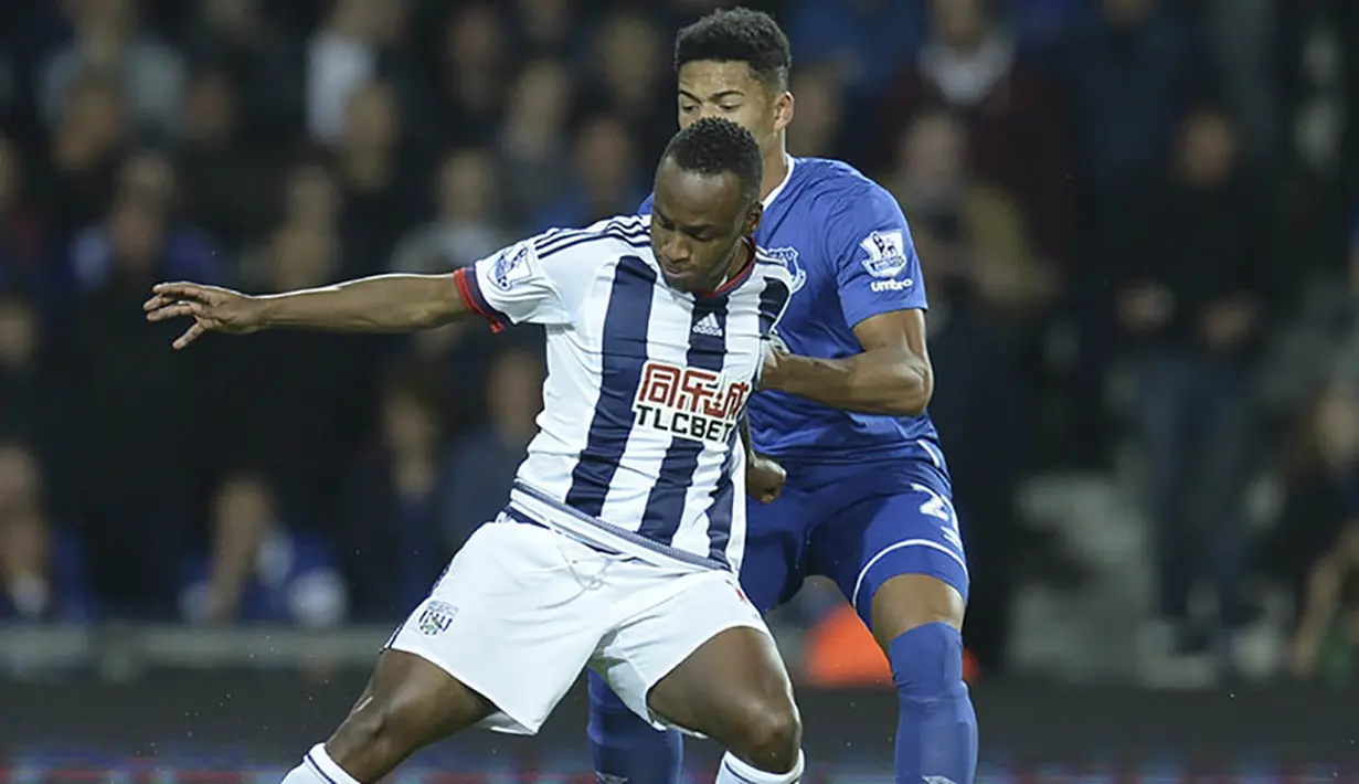 8. Saido Berahino (WBA), sempat tampil kurang baik awal musim ini karena niatnya pindah klub dihalangi. Sama seperti Ings, penampilannya di Euro diharapkan untuk meningkatkan jam terbangnya sebagai salah satu talenta masa depan. (AFP/Oli Scarff)