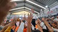 Capres nomor urut 1, Anies Baswedan menghadiri kampanye di GOR Gondrong, Kota Tangerang, Sabtu 2 Desember 2023. (Liputan6.com/Pramita Tristiawati)