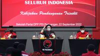 Ketua Umum PDI Perjuangan Megawati Soekarnoputri mengatakan kepada para kader yang menjadi kepala daerah untuk terus bekerja di tengah rakyat. (Dok. Liputan6.com/Muhammad Radityo Priyasmoro)