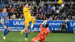 Bermain tandang, Barcelona berhasil mengamankan poin penuh. (AP Photo/Alvaro Barrientos)