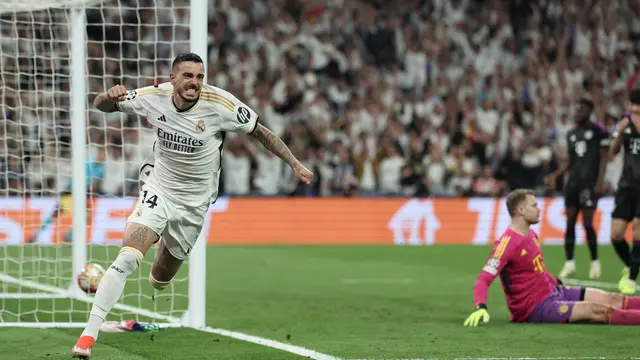 Joselu mencetak gol penentu saat Real Madrid melawan Bayern Munchen di Liga Champions