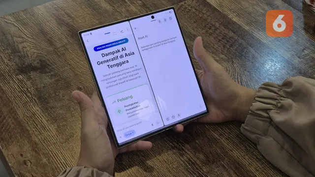 Infografis Lewat Gemini Canvas di Galaxy Z Fold7