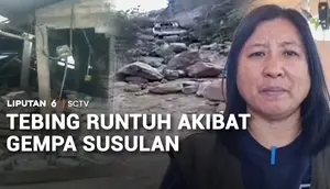 Tebing Runtuh Akibat Gempa Susulan