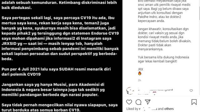 Unggahan Jerinx SID. (Instagram/ true_jrx)