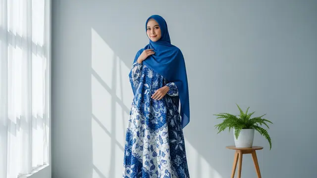 Gamis Batik Syar'i Desain Longgar