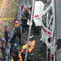 Para pekerja menggunakan derek saat evakuasi korban kecelakaan Kereta Api Jarak Jauh (KAJJ) Argo Bromo Anggrek dan Kereta Rel Listrik (KRL) Commuter Line di Stasiun Bekasi Timur, Bekasi, Jawa Barat, Selasa 28 April 2026. (AP Photo/Tatan Syuflana)