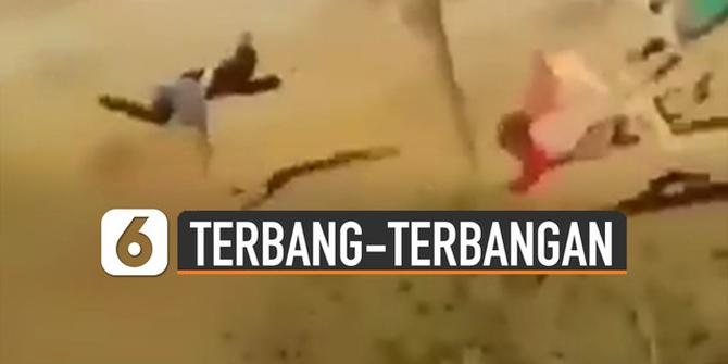 VIDEO: Bocah Bermain Terbang-Terbangan di Sebuah Pohon, Bahagia Itu Sederhana