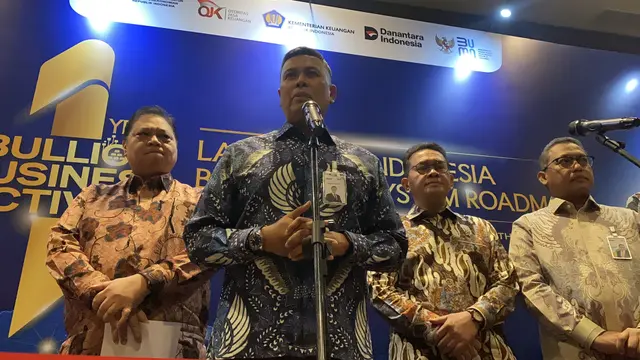 Direktur Utama BSI Anggoto Eko Cahyo dalam One Year Bullion Bussiness Activity, Jumat (6/3/2026). (Liputan6.com/Christian)