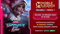 Link Live Streaming Vidio Community Cup Ladies Mobile Legends Season 1 Week 1 di Vidio, Selasa 18 Januari 2022. (Sumber : dok. vidio.com)