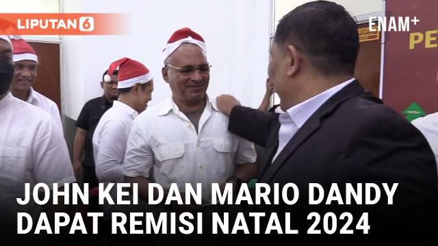 Terpidana kasus penganiayaan berat terhadap David Ozora, Mario Dandy, dan narapidana kasus pembunuhan terhadap seorang pengusaha, John Refra alias John Kei, mendapat remisi khusus Hari Raya Natal di Lembaga Pemasyarakatan Salemba, Jakarta Pusat.