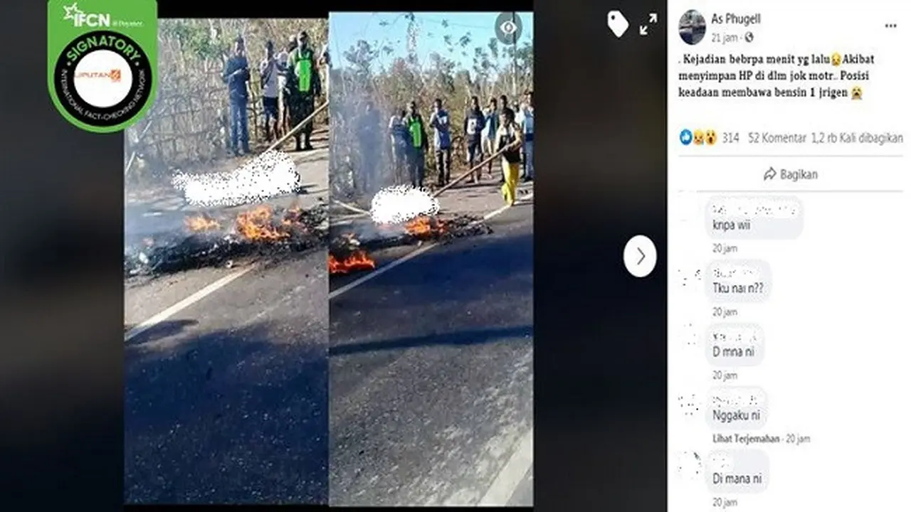 Gambar Tangkapan Layar Foto Jenazah Hangus Terbakar