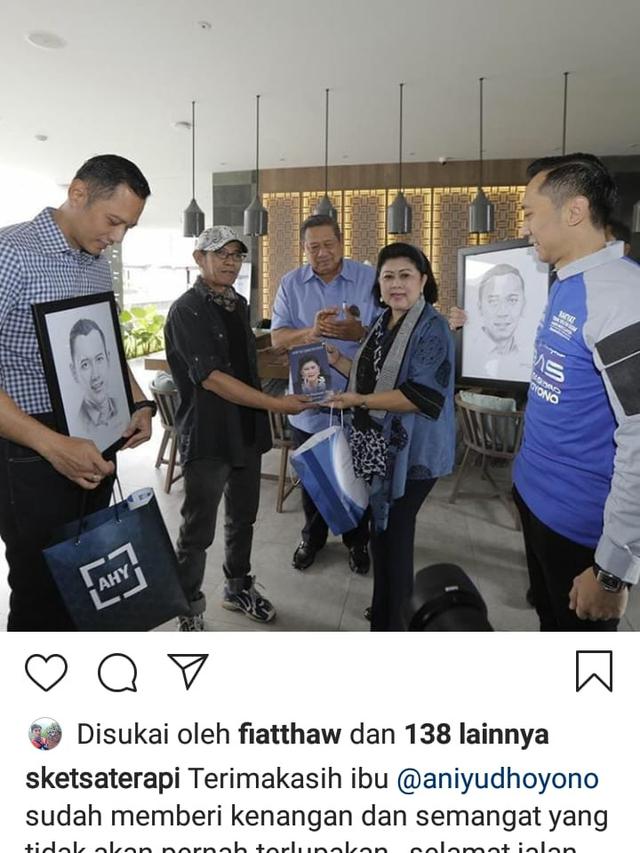 Torehan Sketsa Ani Yudhoyono Dari Pelukis Lokal Garut Regional Liputan6 Com