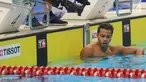 Perenang Indonesia, I Gede Siman Sudartawa usai pertandingan  gaya punggung 50 meter putra.Asian Games 2018 di Stadion Akuatik GBK, Jakarta, Senin (20/8). Iman mencatat waktu 25.29 detik dan berada di peringkat lima. (merdeka.com/Arie Basuki)
