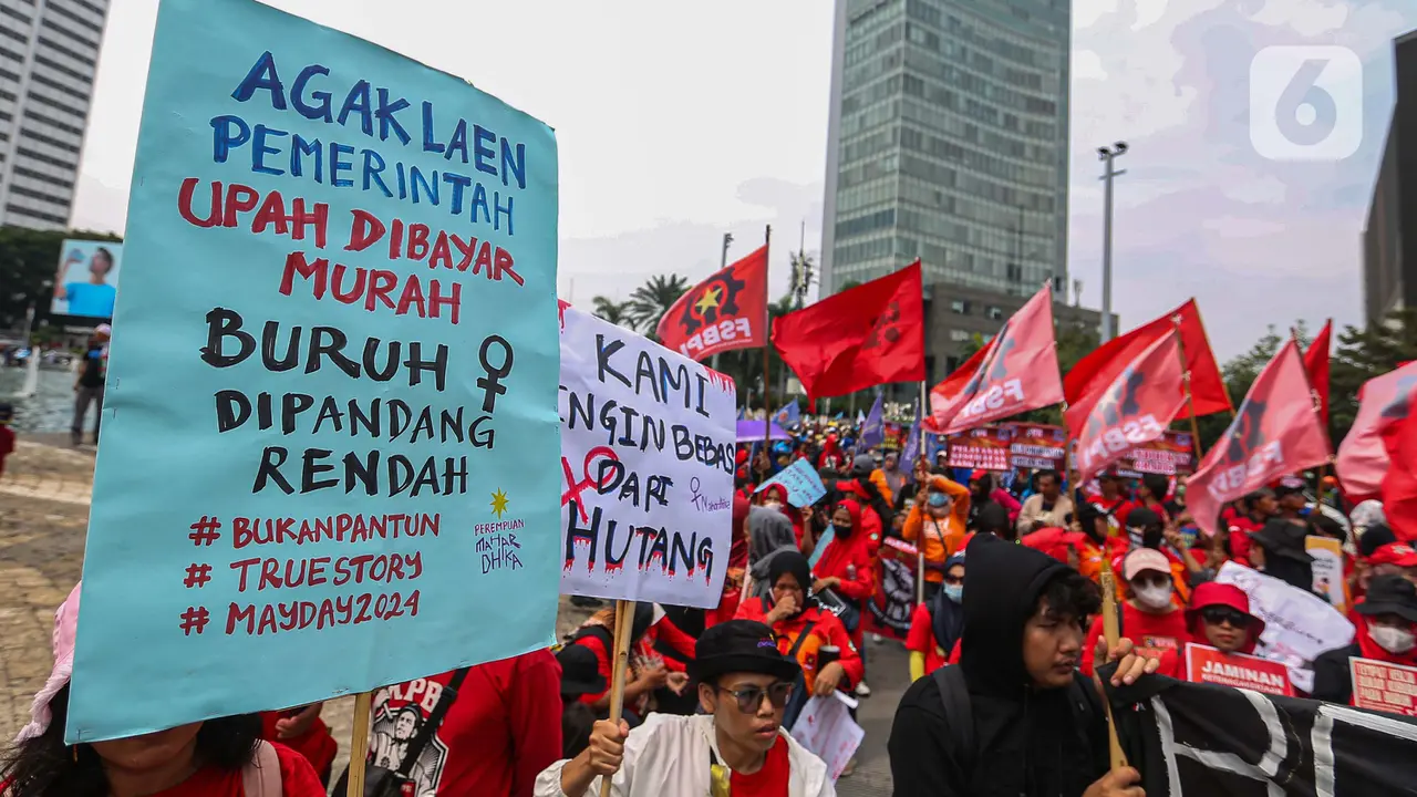 Ratusan buruh kepung Bundaran HI Peringati Hari buruh Internasional