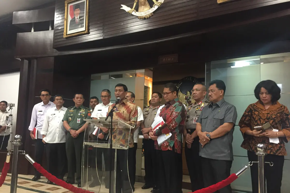 Menko Polhukam Wiranto saat umumkan Perppu Ormas