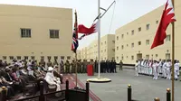 Proses peresmian pangkalan militer Inggris di Bahrain, United Kingdom Naval Support Facility di Mina Salman (5/4/2018) (sumber: Twitter/Chris Deverell, UK Joint Forces Command)